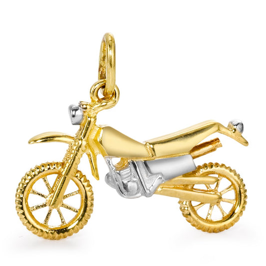 wisiorek złoto żółte 750/18 K dwubarwny motocykl