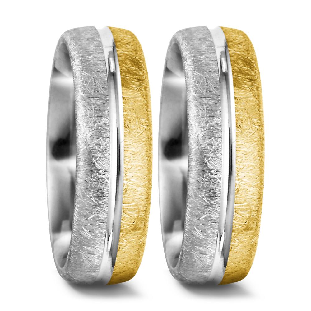 obrączka partnerska złoto żółte 750/18 K, złoto białe 750/18 K