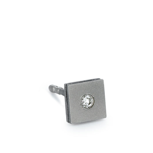 kolczyk wkrętka (1 sztuka) tytan Diament 0.02 ct, w-si