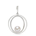 wisiorek złoto białe 750/18 K Diament 0.35 ct, 55 kamienie, w-si Perła hodowana w wodzie słodkiej