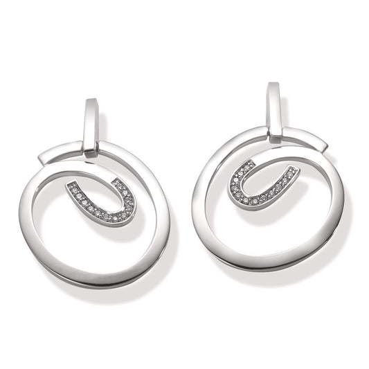 kolczyki wiszące złoto białe 750/18 K Diament 0.15 ct, 24 kamienie, w-si