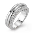 pierścionek złoto białe 750/18 K Diament 0.08 ct, 19 kamienie, w-si