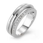 pierścionek złoto białe 750/18 K Diament 0.08 ct, 19 kamienie, w-si