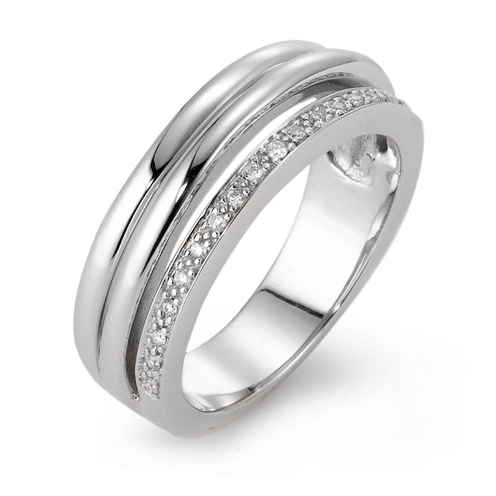 pierścionek złoto białe 750/18 K Diament 0.08 ct, 19 kamienie, w-si