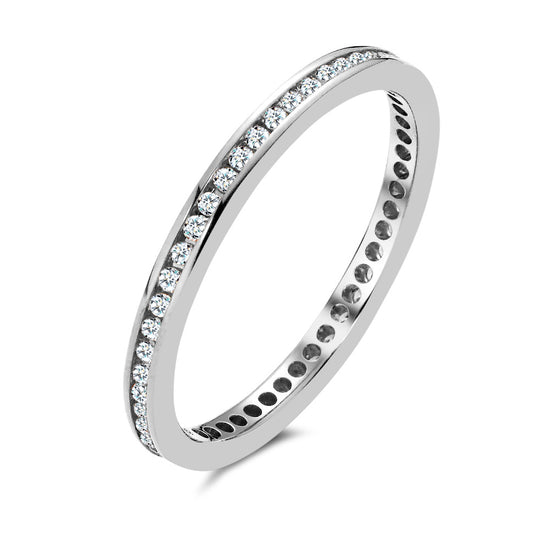 pierścionek pamięci złoto białe 750/18 K Diament 0.25 ct, 50 kamienie, w-si