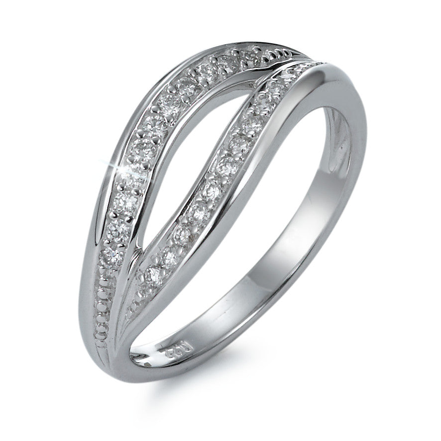 pierścionek złoto białe 750/18 K Diament 0.22 ct, 22 kamienie, w-si