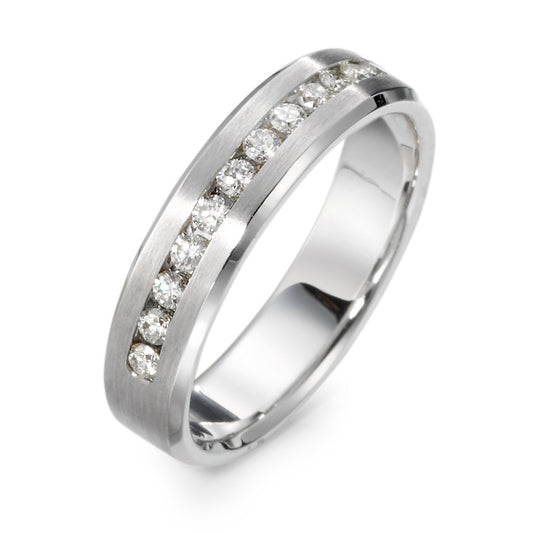 pierścionek pamięci złoto białe 750/18 K Diament 0.25 ct, 12 kamienie, w-si