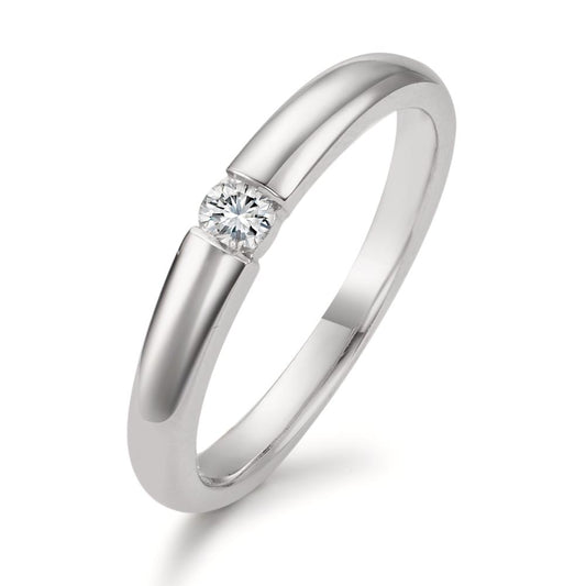 pierścionek zaręczynowy złoto białe 750/18 K Diament 0.10 ct, w-si