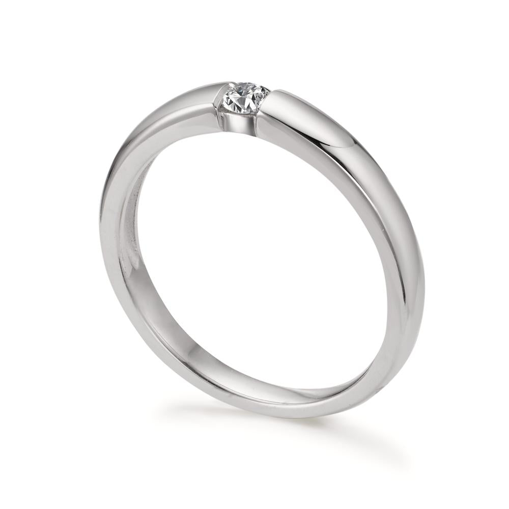 pierścionek zaręczynowy złoto białe 750/18 K Diament 0.10 ct, w-si