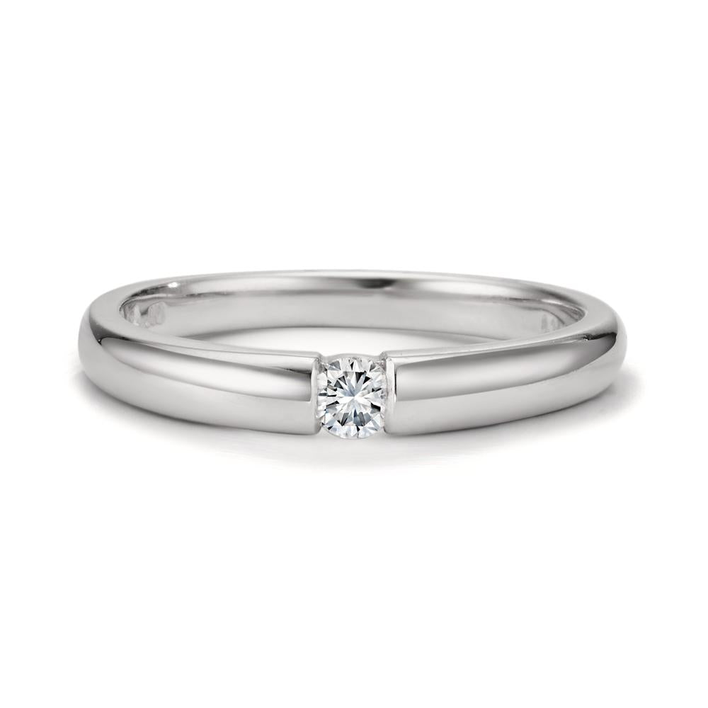 pierścionek zaręczynowy złoto białe 750/18 K Diament 0.10 ct, w-si