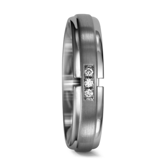 obrączka partnerska pallad 950 Diament 0.03 ct, 3 kamienie, tw-si