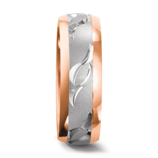 obrączka partnerska złoto białe 750/18 K, złoto czerwone 750/18 K