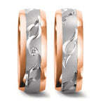 obrączka partnerska złoto białe 750/18 K, złoto czerwone 750/18 K Diament 0.02 ct, w-si