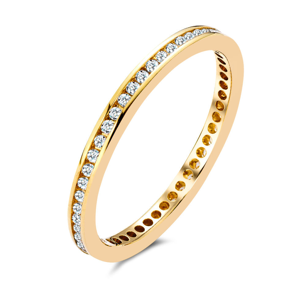 pierścionek pamięci złoto żółte 750/18 K Diament 0.25 ct, 50 kamienie, w-si