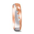 obrączka partnerska złoto czerwone 750/18 K, złoto białe 750/18 K Diament 0.045 ct, 3 kamienie, tw-vsi