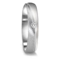 obrączka partnerska złoto białe 750/18 K Diament 0.04 ct, tw-vsi