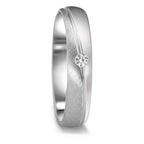 obrączka partnerska złoto białe 750/18 K Diament 0.04 ct, tw-vsi