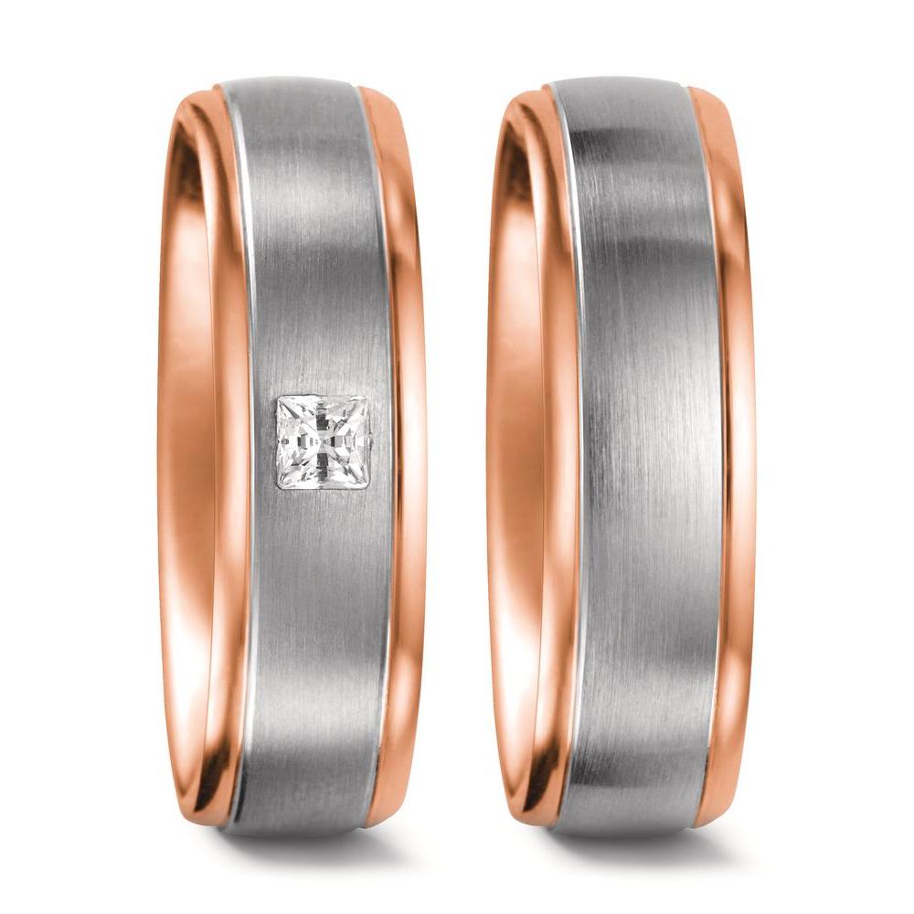 obrączka partnerska złoto białe 750/18 K, złoto czerwone 750/18 K