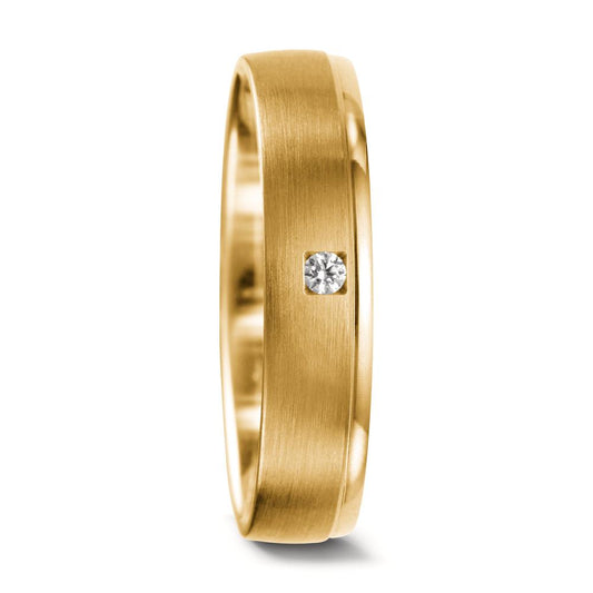 obrączka partnerska złoto żółte 750/18 K Diament 0.03 ct, tw-vsi