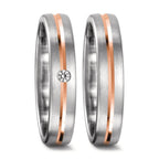 obrączka partnerska złoto białe 750/18 K, złoto czerwone 750/18 K