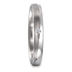 obrączka partnerska złoto białe 750/18 K Diament 0.02 ct, tw-vsi
