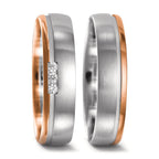 obrączka partnerska złoto białe 750/18 K, złoto czerwone 750/18 K