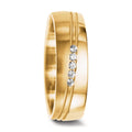 obrączka partnerska złoto żółte 750/18 K Diament 0.075 ct, 5 kamienie, w-si