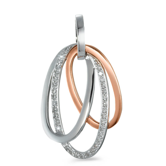 wisiorek złoto białe 750/18 K, złoto czerwone 750/18 K Diament 0.17 ct, 34 kamienie, w-si