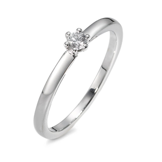 pierścionek zaręczynowy złoto białe 750/18 K Diament 0.10 ct, w-si