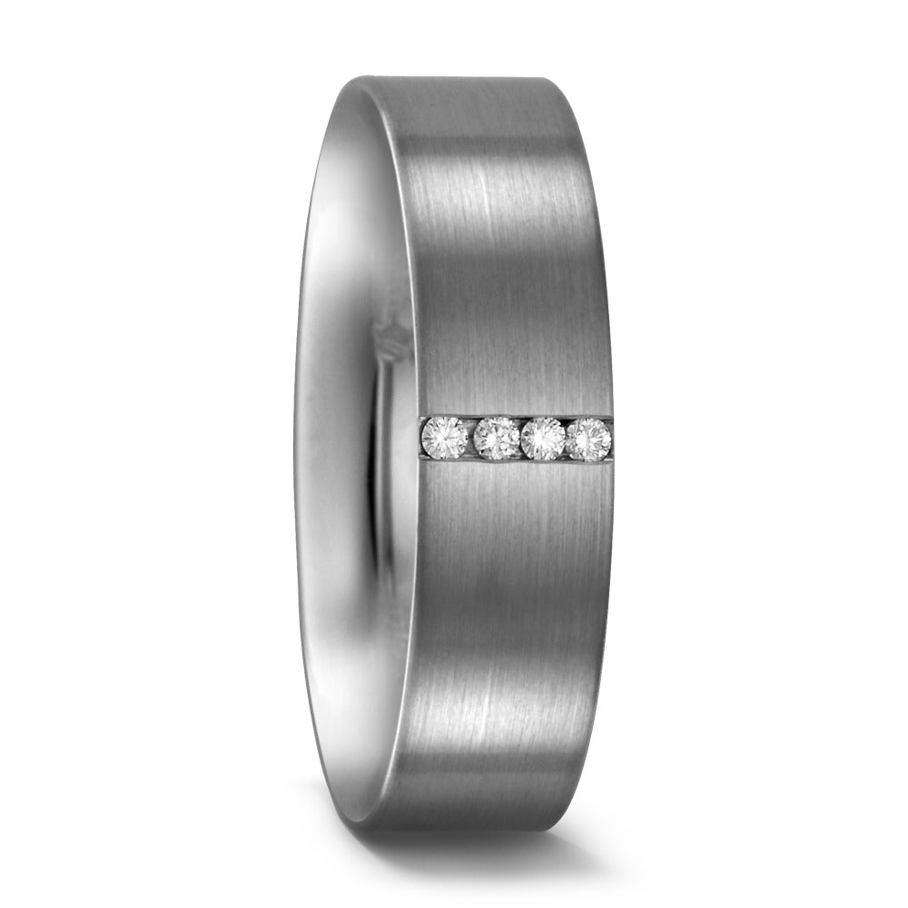 pierścionek pallad 950 Diament 0.04 ct, 4 kamienie, tw-si