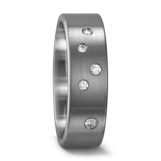 obrączka partnerska pallad 950 Diament 0.065 ct, 5 kamienie, tw-si