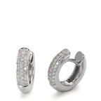kolczyki koła zatrzaskowe złoto białe 750/18 K Diament 0.30 ct, 60 kamienie, w-si