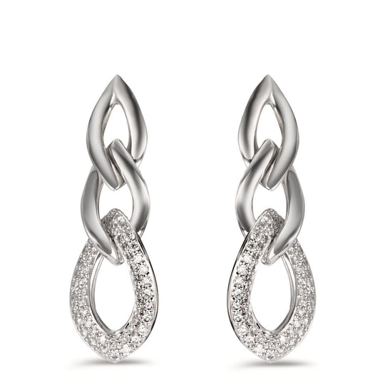 kolczyki wiszące złoto białe 750/18 K Diament 0.70 ct, 108 kamienie, w-si