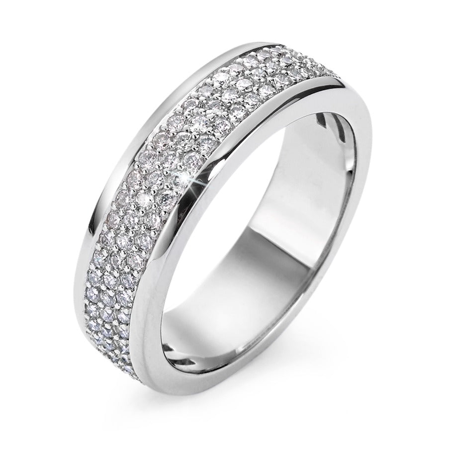 pierścionek złoto białe 750/18 K Diament 0.75 ct, 94 kamienie, w-si