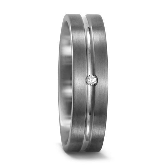 obrączka partnerska tytan Diament 0.02 ct, w-si