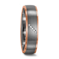 pierścionek pallad 950, złoto czerwone 750/18 K Diament 0.025 ct, 5 kamienie, tw-vsi
