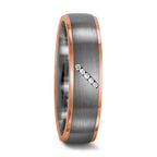 pierścionek pallad 950, złoto czerwone 750/18 K Diament 0.025 ct, 5 kamienie, tw-vsi