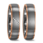pierścionek pallad 950, złoto czerwone 750/18 K Diament 0.025 ct, 5 kamienie, tw-vsi