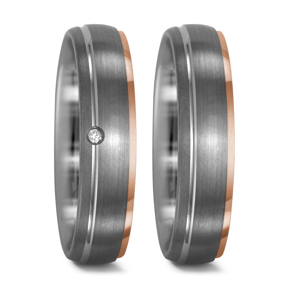 pierścionek pallad 950, złoto czerwone 750/18 K