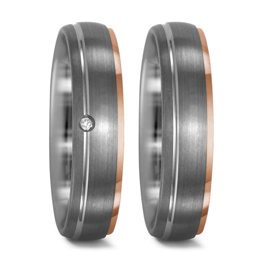 pierścionek pallad 950, złoto czerwone 750/18 K