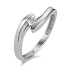 pierścionek złoto białe 750/18 K Diament 0.10 ct, p1