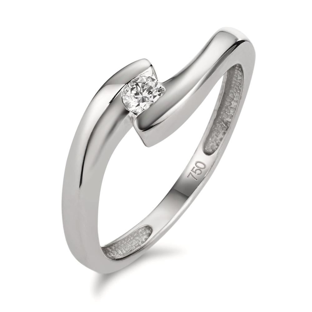 pierścionek złoto białe 750/18 K Diament 0.10 ct, p1