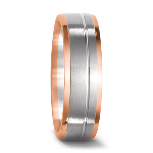 obrączka partnerska złoto białe 750/18 K, złoto czerwone 750/18 K