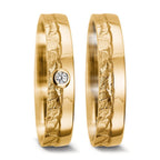 obrączka partnerska złoto żółte 750/18 K Diament 0.037 ct, w-si