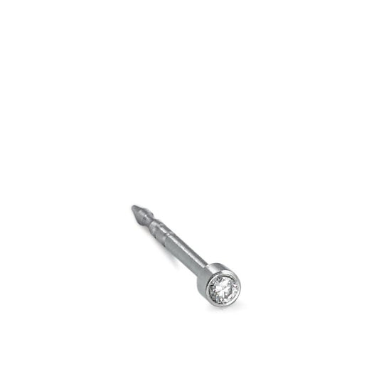 kolczyk wkrętka (1 sztuka) stal nierdzewna Diament 0.02 ct, w-si Ø2 mm