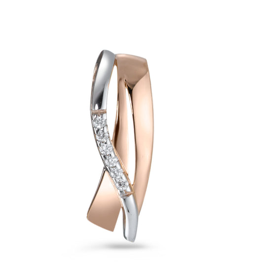 wisiorek złoto czerwone 750/18 K Diament biały, 0.06 ct, 6 kamienie, w-si