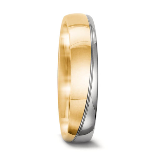 obrączka partnerska złoto żółte 750/18 K, złoto białe 750/18 K
