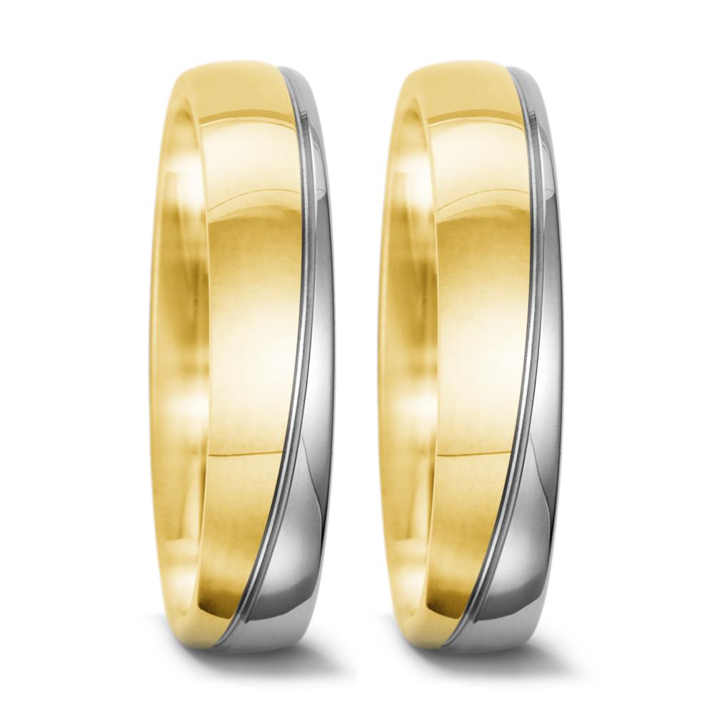 obrączka partnerska złoto żółte 750/18 K, złoto białe 750/18 K