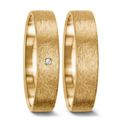 obrączka partnerska złoto żółte 750/18 K Diament 0.008 ct, tw-vsi