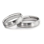 obrączka partnerska pallad 500, złoto białe 375/9 K Diament 0.045 ct, 3 kamienie, tw-vsi